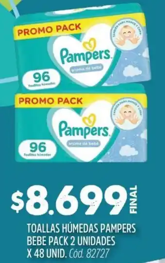 Supermercados Yaguar Pampers toallas húmedas bebe oferta