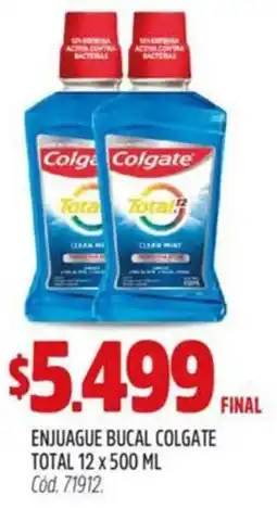 Supermercados Yaguar Colgate total enjuague bucal oferta