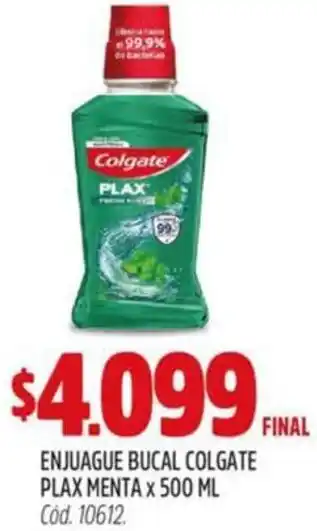 Supermercados Yaguar Colgate plax enjuague bucal menta oferta