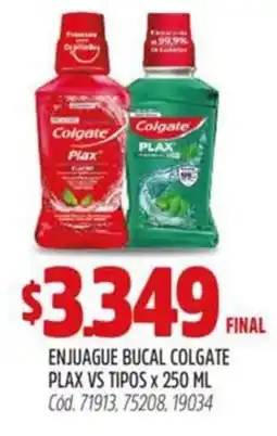 Supermercados Yaguar Colgate plax enjuague bucal vs tipos oferta