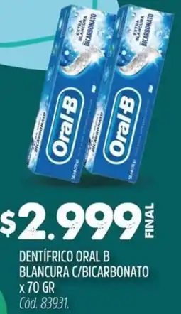 Supermercados Yaguar Oral B dentífrico blancura c/bicarbonato oferta