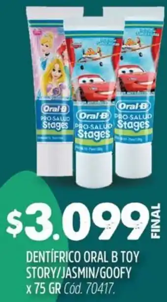 Supermercados Yaguar ORAL B dentífrico toy story/jasmin/goofy oferta