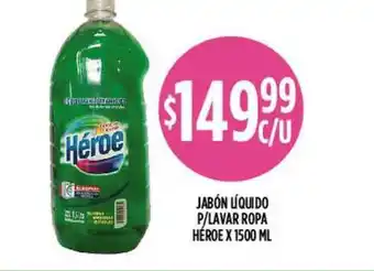 Supermercados Toledo Jabón Líquido P- Lavar Ropa Heroe 1500ml oferta
