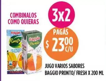 Supermercados Toledo Jugo Varios Sabores Baggio Pronto - Fresh 200ml oferta