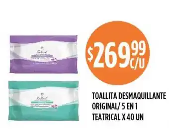 Supermercados Toledo Toallita Desmaquillante Original - 5 En 1 Teatrical x 40un oferta