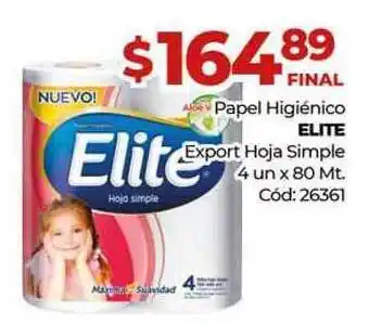Diarco Elite Papel Higiénico Export Hoja Simple 4 un x 80mt oferta