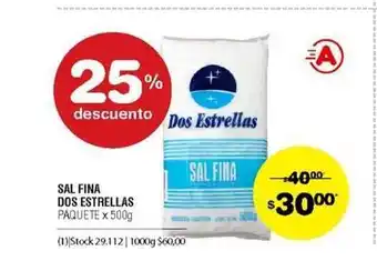 Atomo Conviene Sal Fina Dos Estrellas 500g oferta