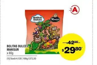 Atomo Conviene Bolitas Dulces Manisur 80g oferta