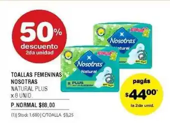 Atomo Conviene Nosotras Toallas Femeninas Natural Plus 8 unid oferta