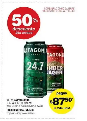 Atomo Conviene Cerveza Patagonia 473cc oferta