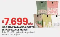 Changomas H&G remera manga corta estampida de mujer oferta