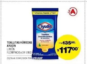 Atomo Conviene Toallitas Húmedas Ayudín Limón oferta