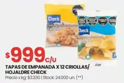 Changomas Tapas de empanada x 12 criollas/ hojaldre check oferta