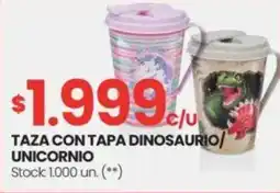 Changomas Taza con tapa dinosaurio/ unicornio oferta