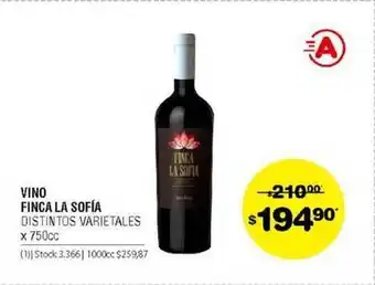 Atomo Conviene Vino Finca La Sofía 750cc oferta