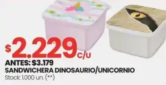 Changomas Sandwichera dinosaurio/unicornio oferta