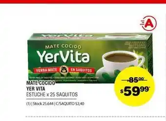 Atomo Conviene Mate Cocido Yer Vita 25saquitos oferta