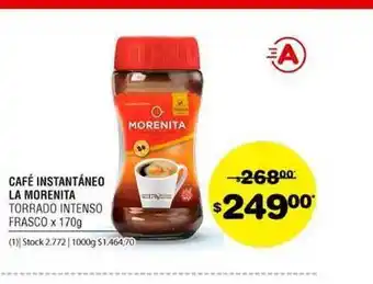 Atomo Conviene La Morenita Café Instantáneo Torrado Intenso Frasco 170g oferta