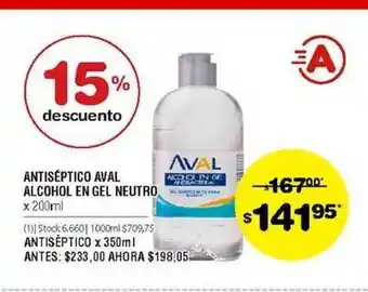Atomo Conviene Antiséptico Aval Alcohol En Gel Neutro 200ml oferta