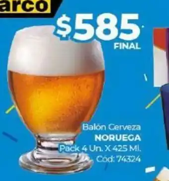Diarco Noruega Balon Cerveza Pack 4 un oferta
