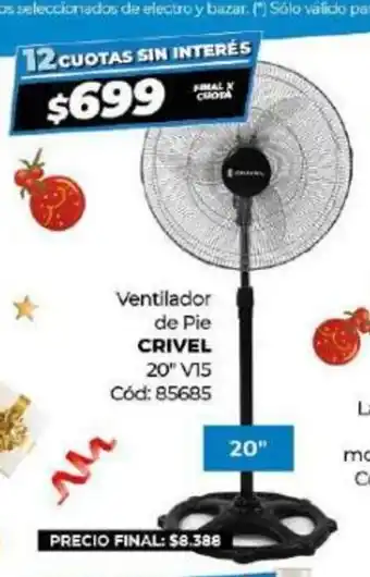 Diarco Crivel Ventilador de Pie 20" V15 oferta