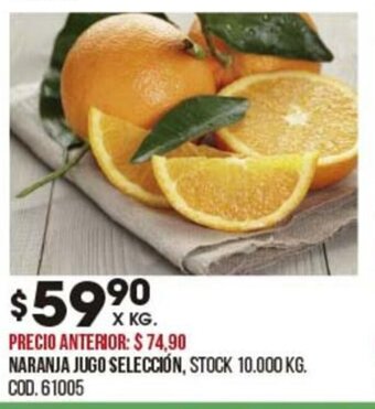 Coto Naranja Jugo Selección oferta