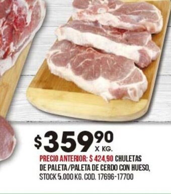 Coto Chuletas de Paleta/ Paleta de cerdo con Hueso oferta