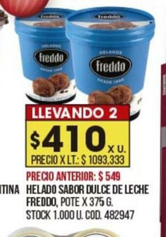 Coto Helado Sabor Dulce de Leche Freddo oferta
