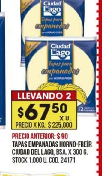 Coto Tapas Empanadas Horno-Freir Ciudad Del Lago oferta