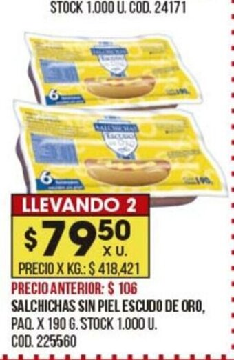 Coto Salchichas Sin Piel Escudo De Oro oferta