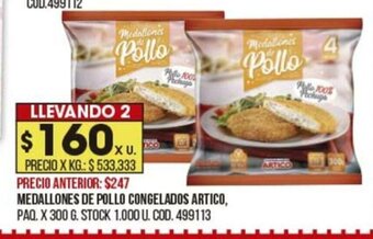 Coto Medallones De Pollo Congelados Artico oferta