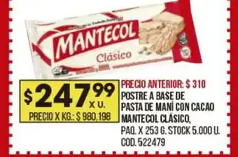 Coto Postre A Base de Pasta de Mani Con Cacao Mantecol Clasico oferta