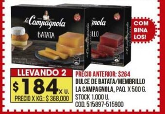 Coto Dulce de Batata/ Membrillo La Campagnola oferta