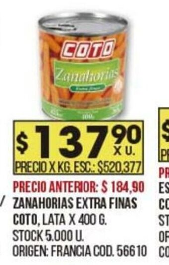 Coto Zanahorias Extra Finas Coto oferta