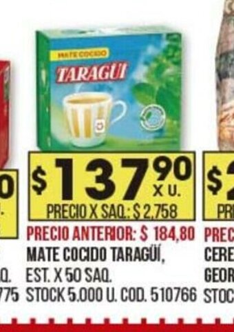 Coto Mate Cocido Taragui oferta
