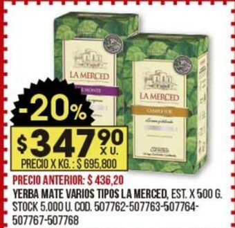 Coto Yerba Mate Varios Tipos La Merced oferta
