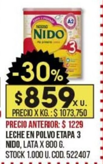 Coto Leche en Polvo Etapa 3 Nido oferta
