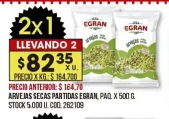 Coto Arvejas Secas Partidas Egran, Paq. x 500g oferta