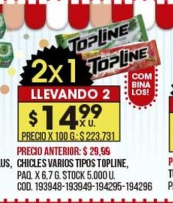 Coto Chicles Varios Tipos Topline oferta