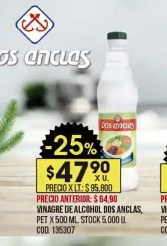 Coto Vinagre De Alcohol Dos Anclas x 500 ml oferta
