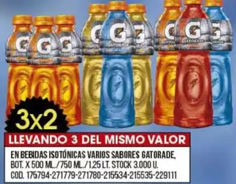 Coto En Bebidas Isotonicas Varios Sabores Gatorade, Bot x 500 ml oferta