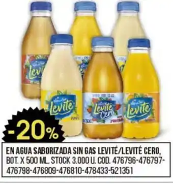 Coto En Agua Saborizada Sin Gas LEvite/ Levite Cero, Bot x 500 ml oferta