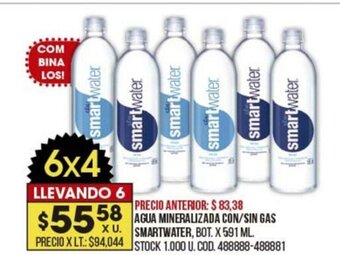 Coto Agua Mineralizada Con/Sin Gas Smartwater oferta