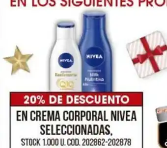 Coto En Crema Corporal Nivea Seleccionadas oferta