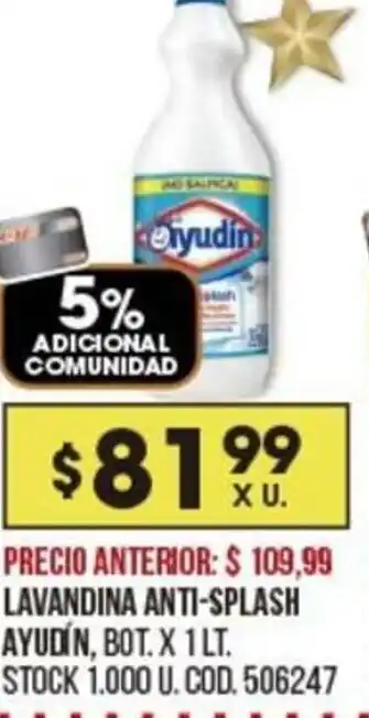 Coto Lavandina Anti-splash Ayudín x 1lt oferta