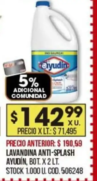 Coto Lavandina Antis Splash Ayudín x 2lt oferta