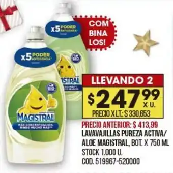 Coto Lavavajillas Pureza Activa/Aloe Magistral x 750ml oferta