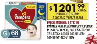 Coto Pañales Para Bebe Pampers Supersec oferta