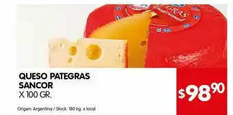 Disco Queso Pategras Sancor x 100gr oferta