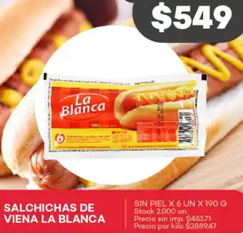 Supermercados Tadicor La blanca salchichas de viena oferta